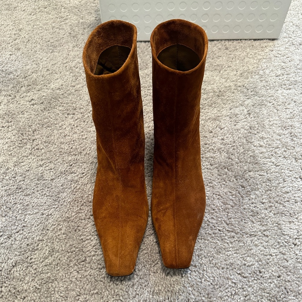 NWOT Khaite Arizona Suede Ankle Boot 38 With Box